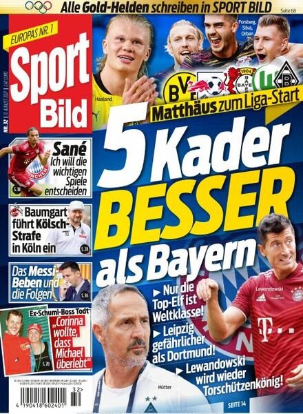 Sport Bild – 11 August 2021 Cover