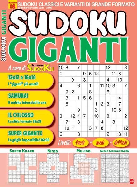 Sudoku Giganti – agosto 2021 Cover