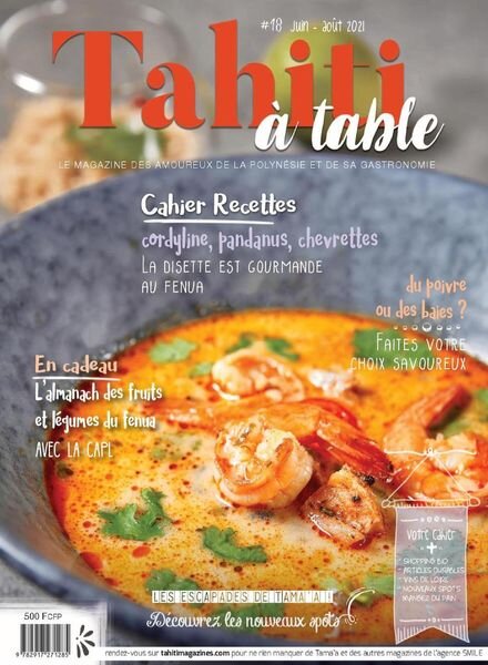 Tahiti a table – Juin-Aout 2021 Cover
