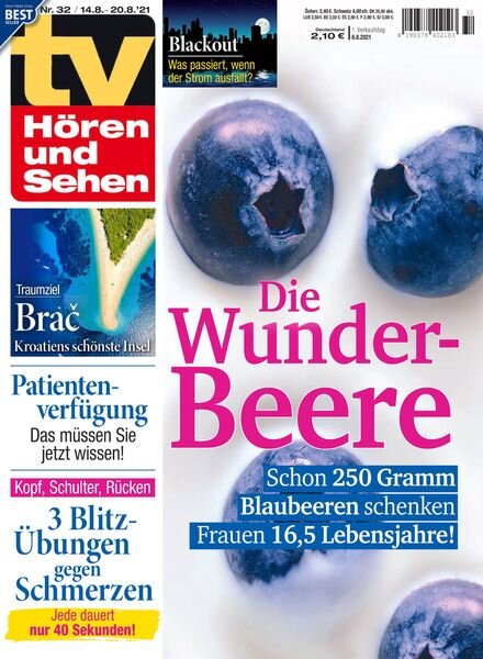 TV Horen und Sehen – 06 August 2021 Cover