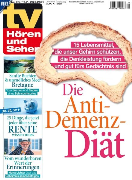 TV HOren und Sehen – 09 Juli 2021 Cover