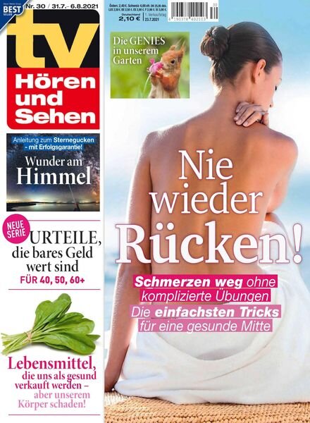 TV Horen und Sehen – 23 Juli 2021 Cover