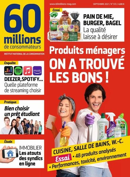 60 Millions de Consommateurs – Septembre 2021 Cover