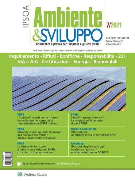 Ambiente & sviluppo – Luglio 2021 Cover