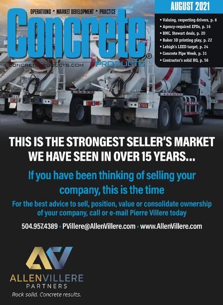 Concrete Products – August 2021 Cover