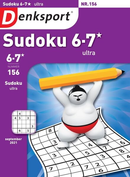 Denksport Sudoku 6-7 ultra – 09 september 2021 Cover