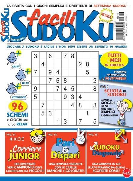 Facili Sudoku – settembre 2021 Cover