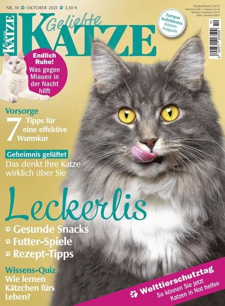 Geliebte Katze – Oktober 2021 Cover