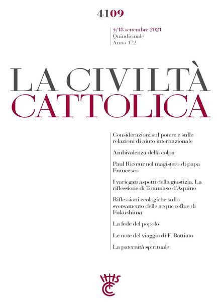 La Civilta Cattolica – 4 Settembre 2021 Cover