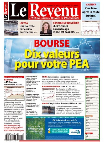 Le Revenu – 17 Septembre 2021 Cover