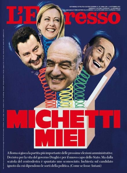 l’Espresso – 12 Settembre 2021 Cover