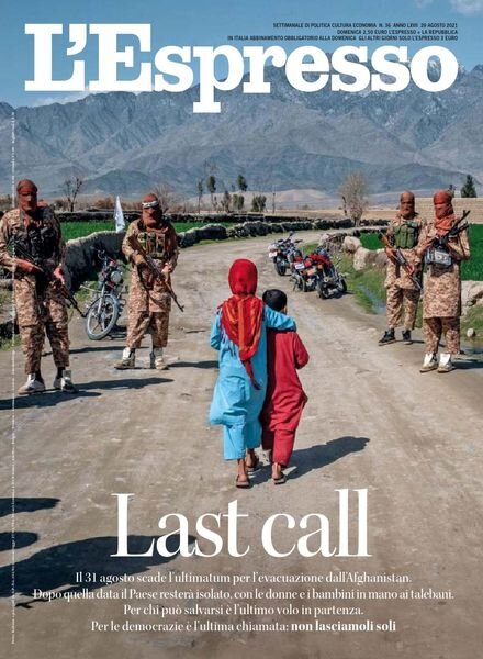 l’Espresso – 29 Agosto 2021 Cover