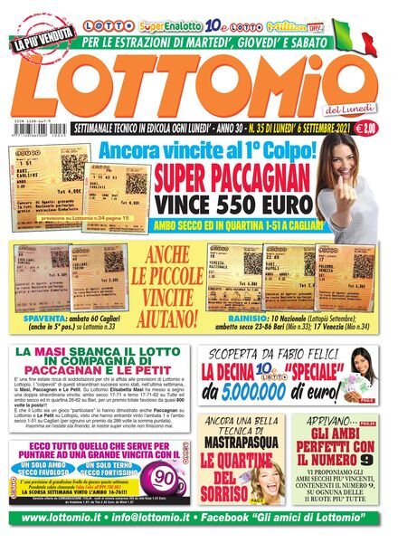Lottomio del Lunedi – 6 Settembre 2021 Cover