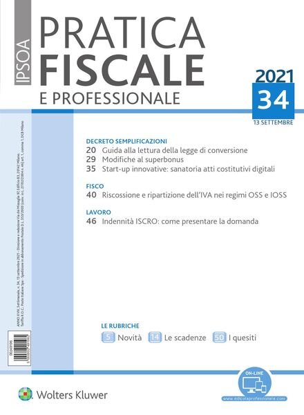 Pratica Fiscale e Professionale – 13 Settembre 2021 Cover