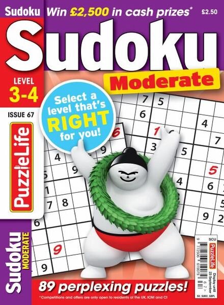 PuzzleLife Sudoku Moderate – August 2021 Cover