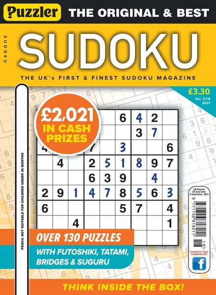 Puzzler Sudoku – August 2021 Cover