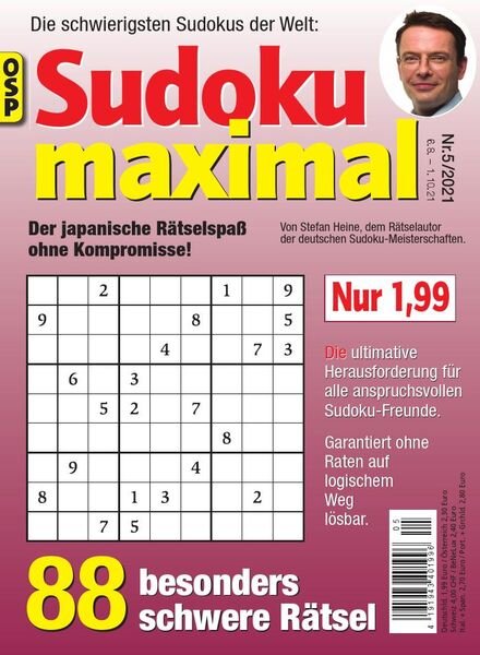 Sudoku Maximal – Nr.5 2021 Cover