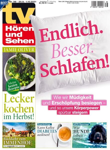 TV HOren und Sehen – 17 September 2021 Cover