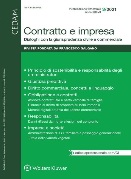 Contratto e Impresa – N.3 2021 Cover