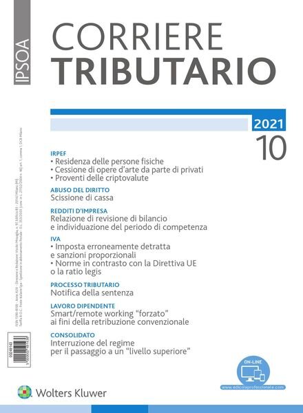 Corriere Tributario – Ottobre 2021 Cover