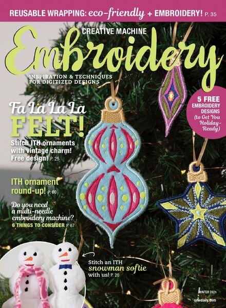 Creative Machine Embroidery – September 2021 Cover