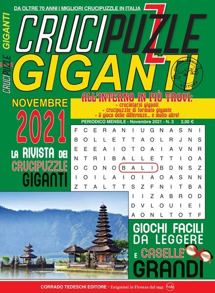 Crucipuzzle Giganti – 15 ottobre 2021 Cover