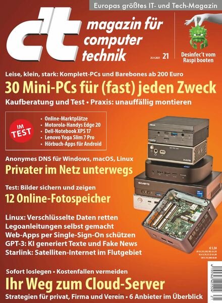 c’t magazin fur computertechnik – 24 September 2021 Cover