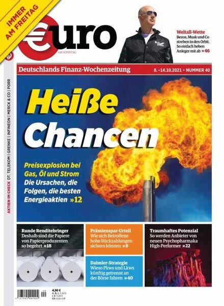 Euro am Sonntag – 08. Oktober 2021 Cover