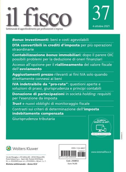 il fisco – 4 Ottobre 2021 Cover