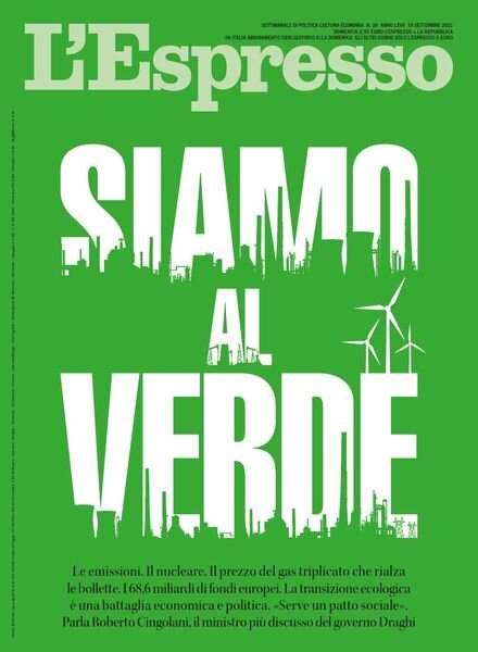 l’Espresso – 19 Settembre 2021 Cover