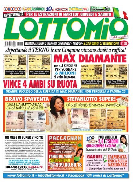 Lottomio del Lunedi – 27 Settembre 2021 Cover