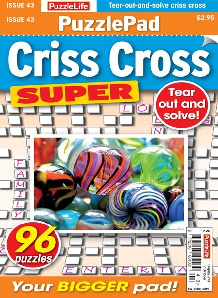 PuzzleLife PuzzlePad Criss Cross Super – 09 September 2021 Cover