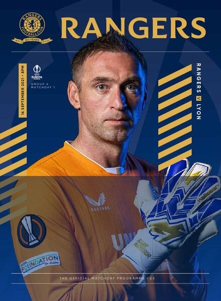 Rangers Football Club Matchday Programme – Rangers v Lyon – 16 September 2021 Cover