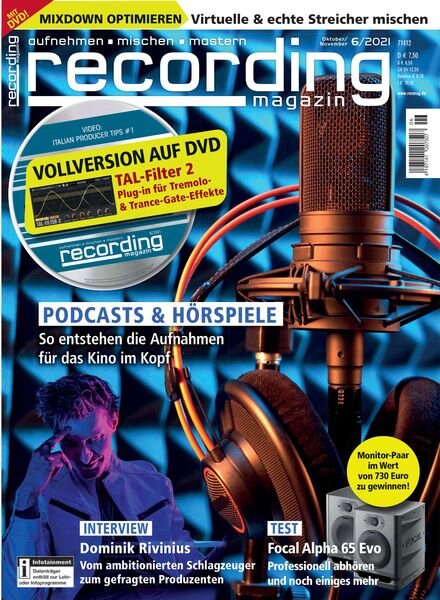 Recording Magazin – Oktober 2021 Cover