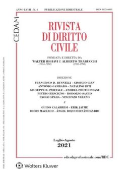Rivista di Diritto Civile – Luglio-Agosto 2021