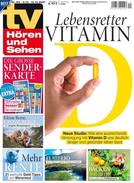 TV HOren und Sehen – 01 Oktober 2021 Cover