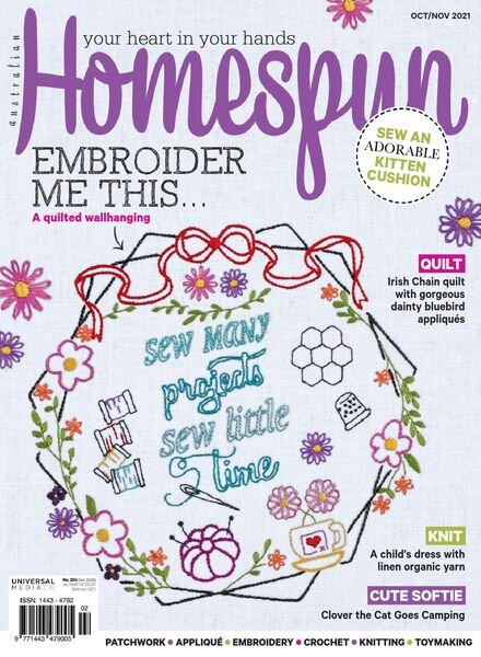 Australian Homespun – October 2021 Cover