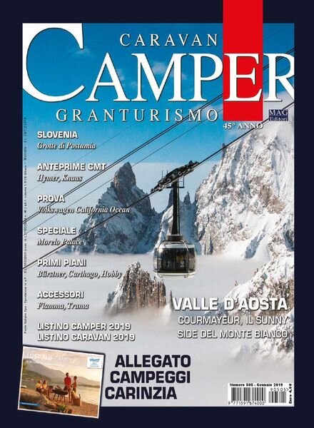 Caravan e Camper Granturismo – Gennaio 2019 Cover