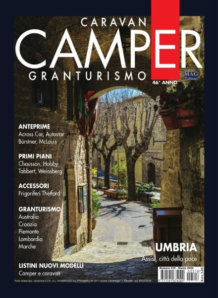 Caravan e Camper Granturismo N 518 – Marzo 2020 Cover