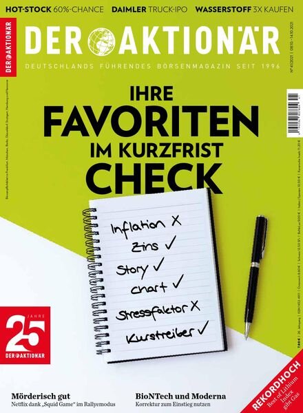 Der Aktionar – 07. Oktober 2021 Cover