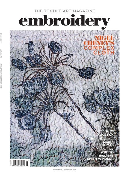 Embroidery Magazine – November-December 2021 Cover