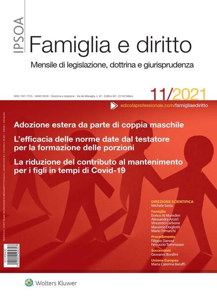 Famiglia e Diritto – Novembre 2021 Cover