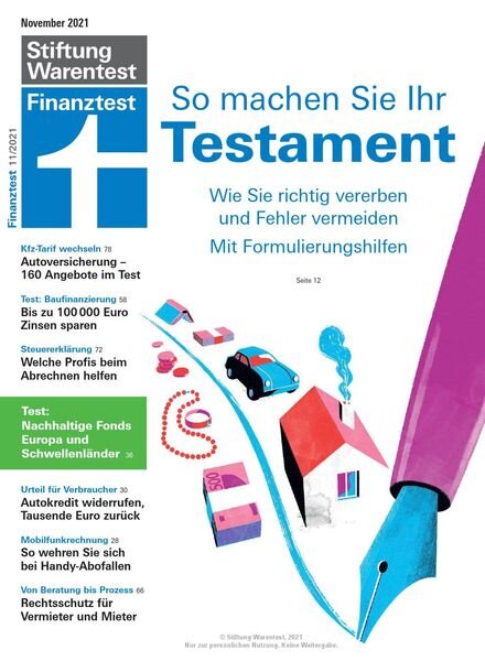 Finanztest – November 2021 Cover