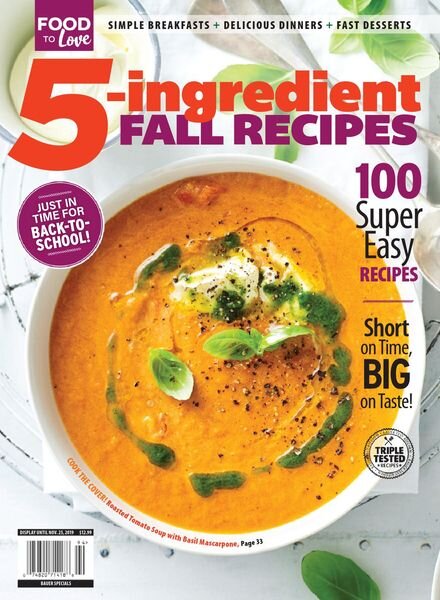 Food to Love – 5-Ingredient Fall Recipes – January 2020 Cover