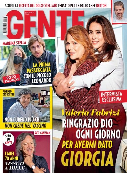 Gente Italia – 04 dicembre 2021 Cover