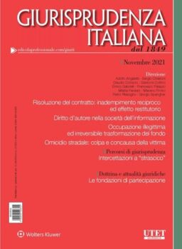 Giurisprudenza Italiana – Novembre 2021