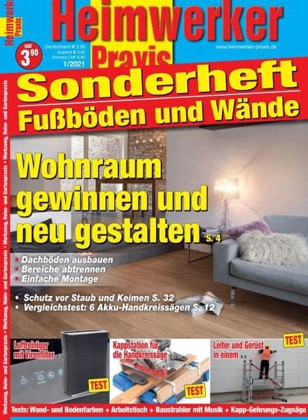 Heimwerker Praxis Sonderhefte FussbOden und Wande – November 2021 Cover