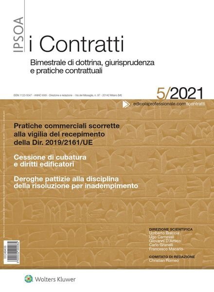 I Contratti – N5 2021 Cover
