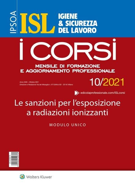 Igiene & Sicurezza del Lavoro Corsi – Ottobre 2021 Cover