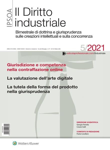 Il Diritto Industriale – N5 2021 Cover